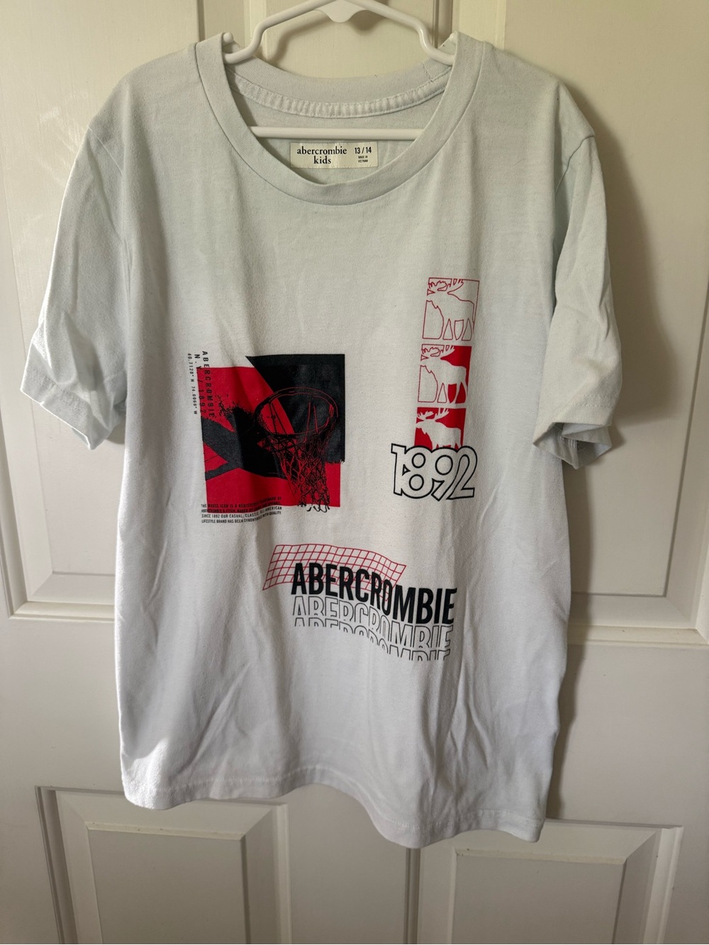 abercrombie kids White Short-Sleeve Graphic Tee with Red & Black Accents